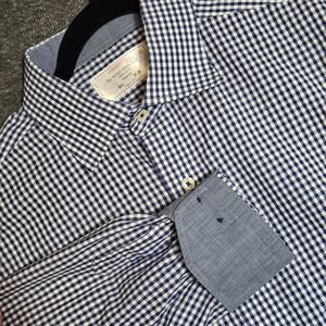 LORENZO UOMO The Perfect Fashion Shirt 100% Cotton Trim Fit‎ 16 ½ 32-33 Gingham